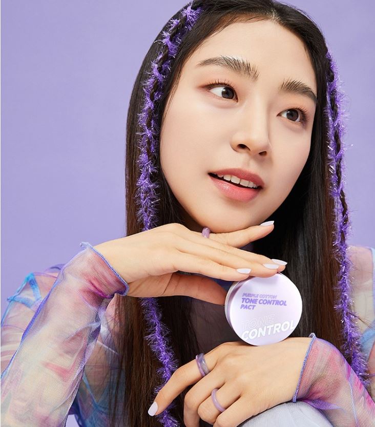 韓國I’M MEME - Purple Cotton Tone Control Pact 9.5g♡韓國化妝品